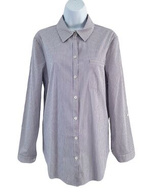 Navy White And Red Pin Stripe Shirt Size Large